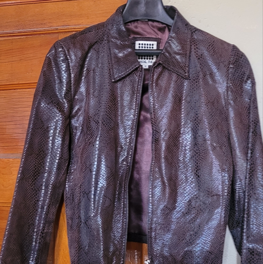 Leather snake skin jacket